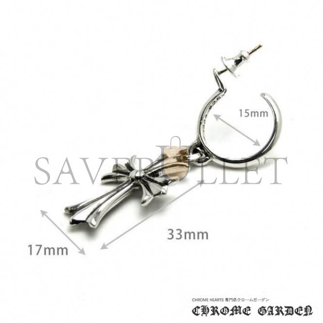 CHROME HEARTS TINY CROSS HOOP EARRING CHROME HEARTS TINY CROSS HOOP EARRING