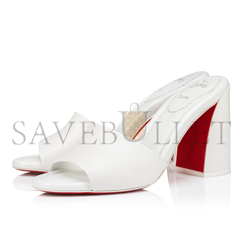 CHRISTIAN LOUBOUTIN JANE MULE 85 MM MULES-NAPPA LEATHER-BIANCO-WOMEN 1240728W302 CHRISTIAN LOUBOUTIN JANE MULE 85 MM MULES-NAPPA LEATHER-BIANCO-WOMEN 1240728W302
