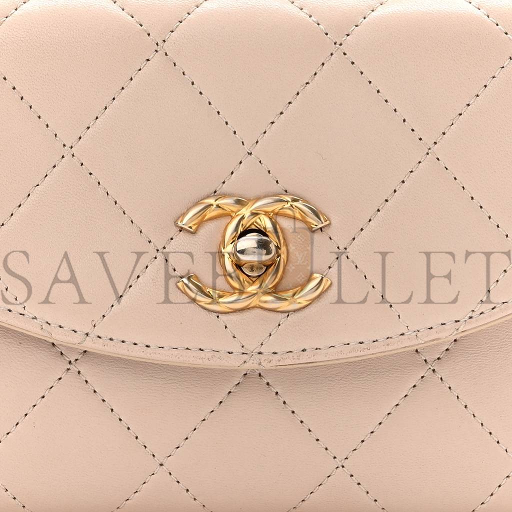 CHANEL LAMBSKIN QUILTED CC MINI TOP HANDLE FLAP LIGHT PINK GOLD HARDWARE (19*13*8cm) CHANEL LAMBSKIN QUILTED CC MINI TOP HANDLE FLAP LIGHT PINK GOLD HARDWARE (19*13*8cm)