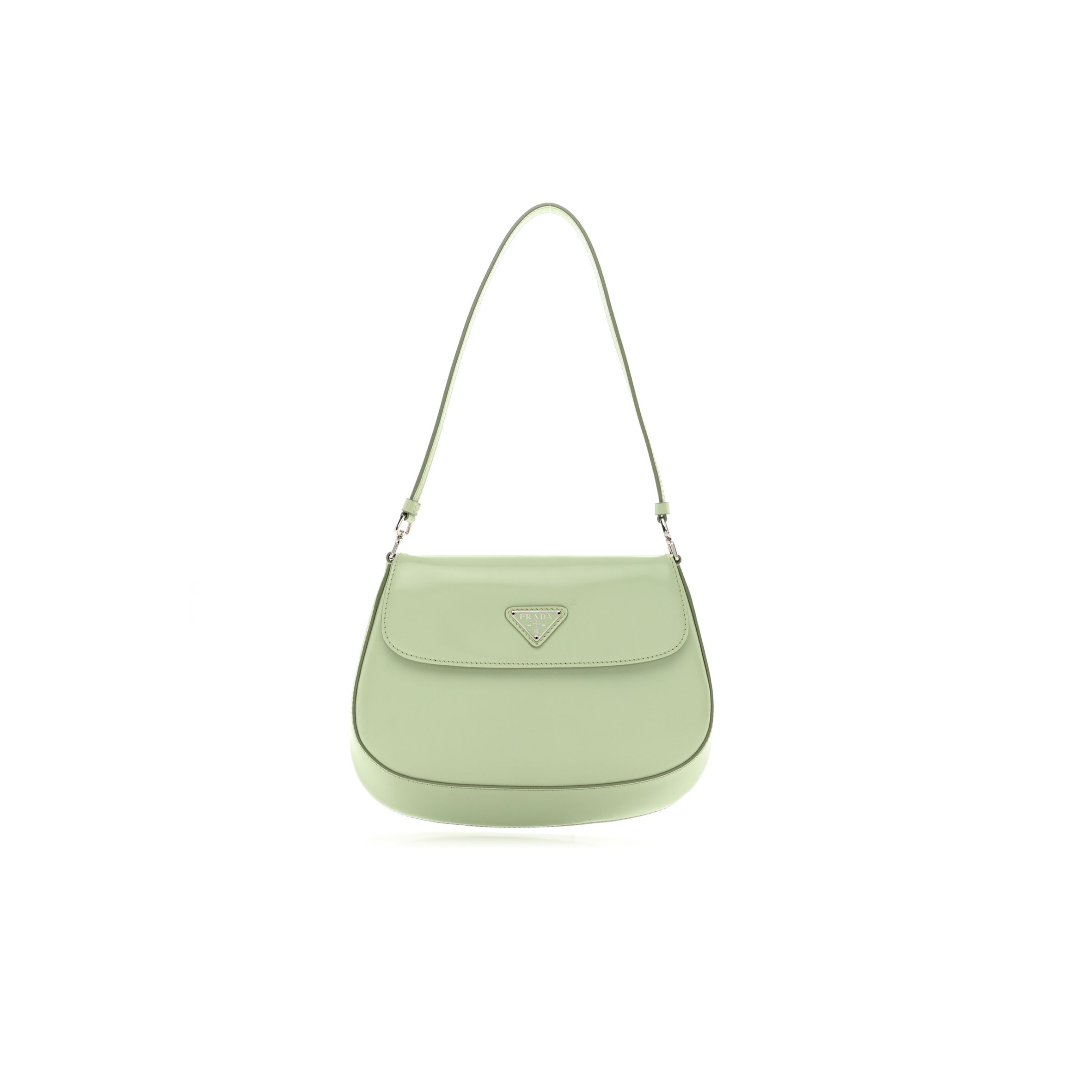 PRADA SPAZZOLATO CLEO FLAP SHOULDER BAG ACQUA (22*17*3cm) PRADA SPAZZOLATO CLEO FLAP SHOULDER BAG ACQUA (22*17*3cm)