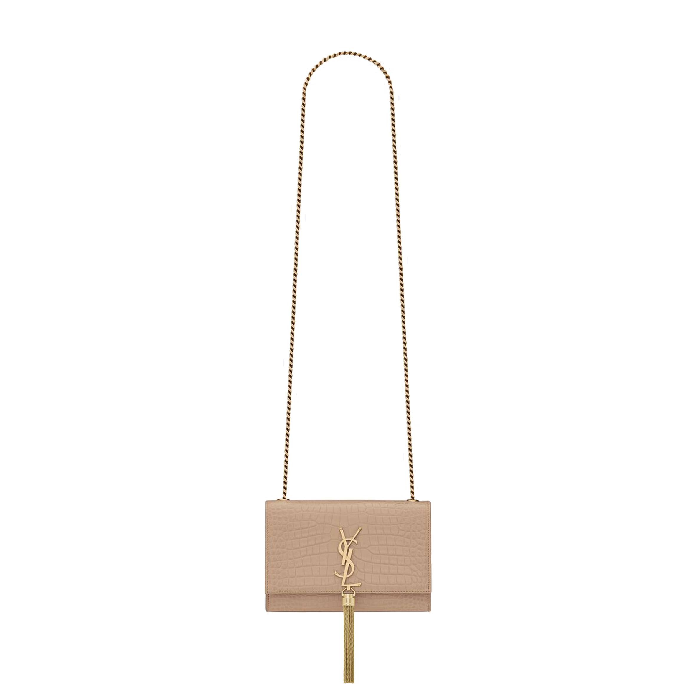 YSL KATE SMALL CHAIN BAG WITH TASSEL IN CROCODILE-EMBOSSED SHINY LEATHER 474366DND0J2721 (20*12.5*5cm) YSL KATE SMALL CHAIN BAG WITH TASSEL IN CROCODILE-EMBOSSED SHINY LEATHER 474366DND0J2721 (20*12.5*5cm)