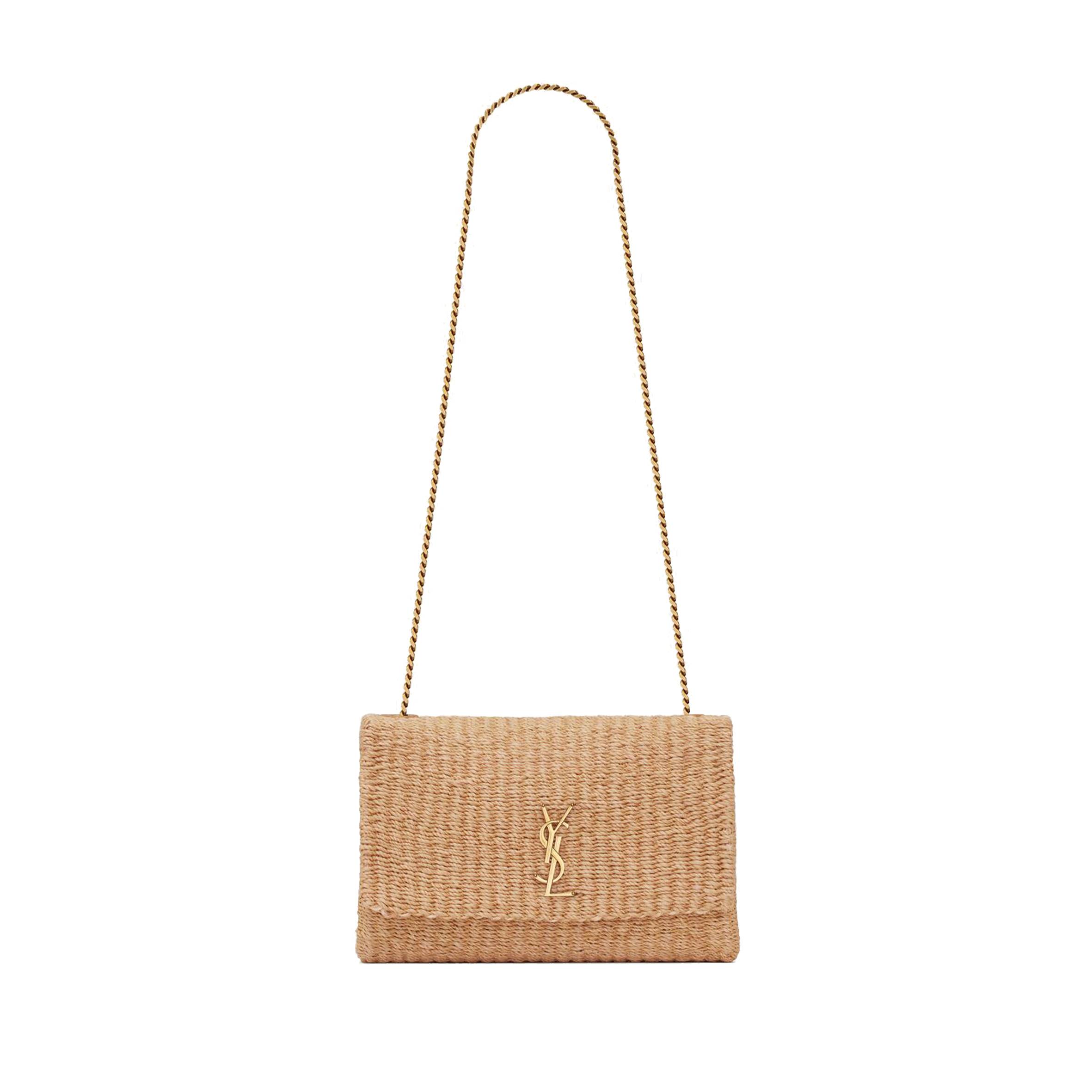 YSL KATE MEDIUM SUPPLE CHAIN BAG IN RAFFIA 580065FABK39551 (28.5*20*6cm) YSL KATE MEDIUM SUPPLE CHAIN BAG IN RAFFIA 580065FABK39551 (28.5*20*6cm)