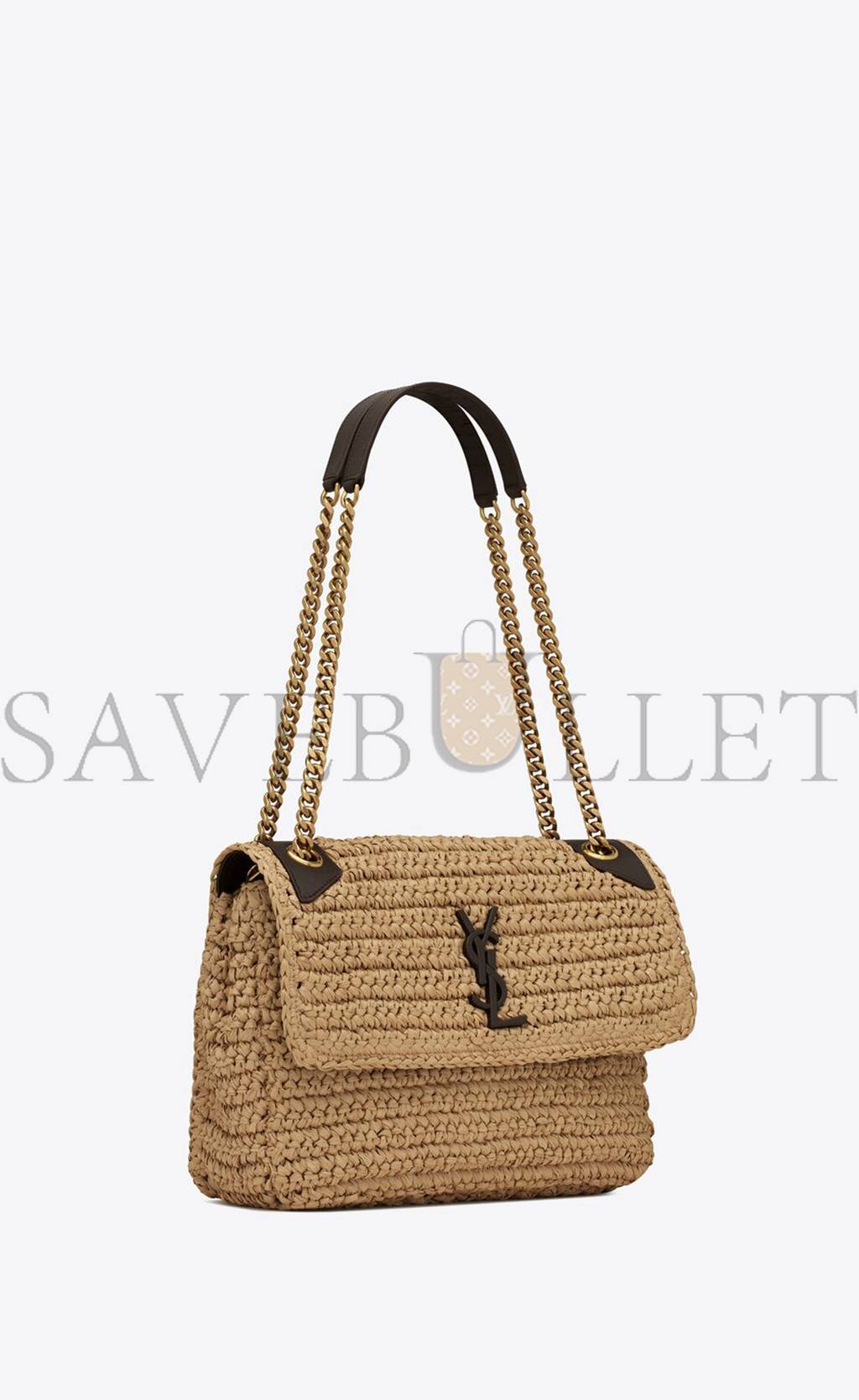 YSL NIKI MEDIUM CHAIN BAG IN RAFFIA AND LEATHER 633187GG66W7069 (28*20*8.5cm) YSL NIKI MEDIUM CHAIN BAG IN RAFFIA AND LEATHER 633187GG66W7069 (28*20*8.5cm)