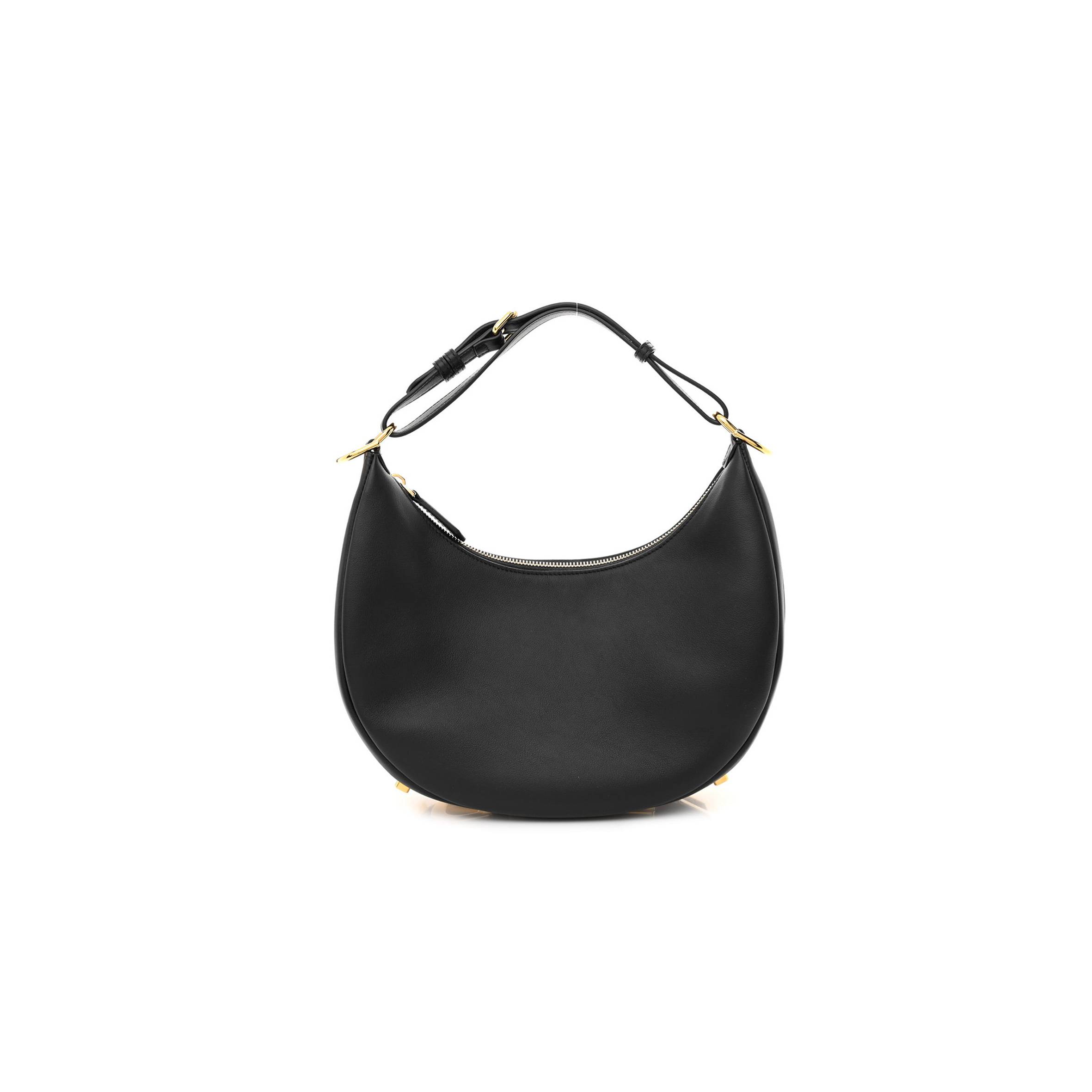 FENDI VITELLO GRACE MATTE SMALL FENDIGRAPHY HOBO BAG BLACK (28*23*10cm) FENDI VITELLO GRACE MATTE SMALL FENDIGRAPHY HOBO BAG BLACK (28*23*10cm)